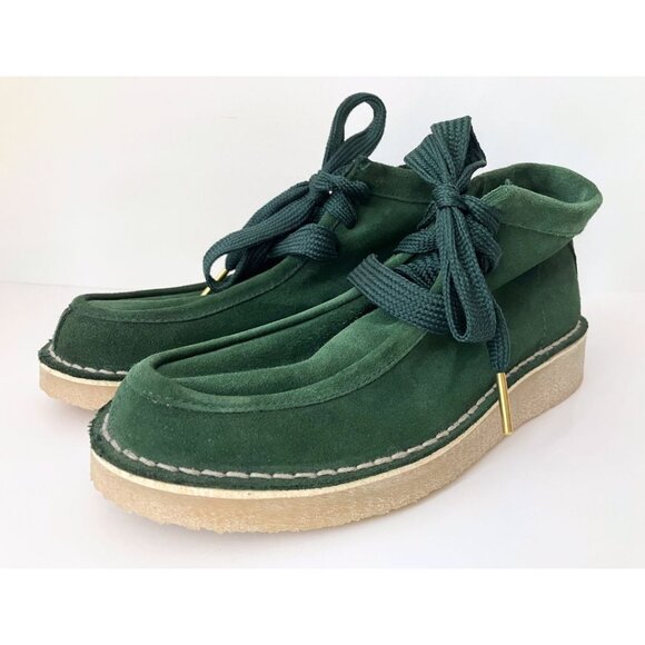 Free People Ashton Suede Moccasin Ankle Boots Green Size 38 - Picture 3 of 9